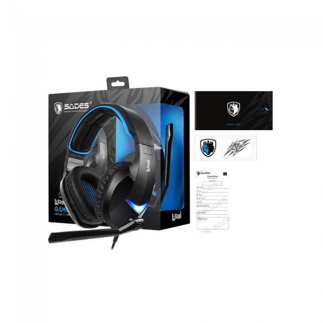 Sades SA-914 Wand LED 7.1 Virtual Surround Black/Blue (SA914BKU)