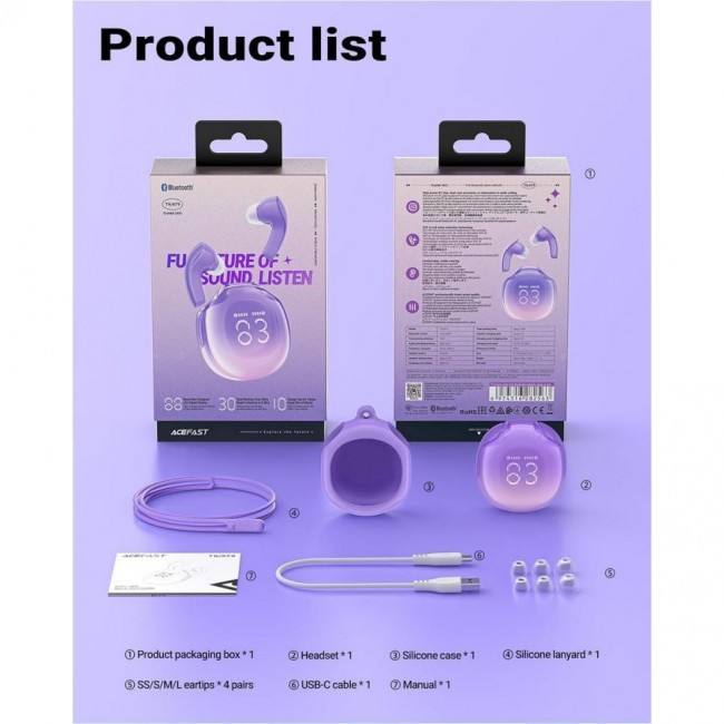 Acefast T9 Crystal Grape Purple (6974316282563)