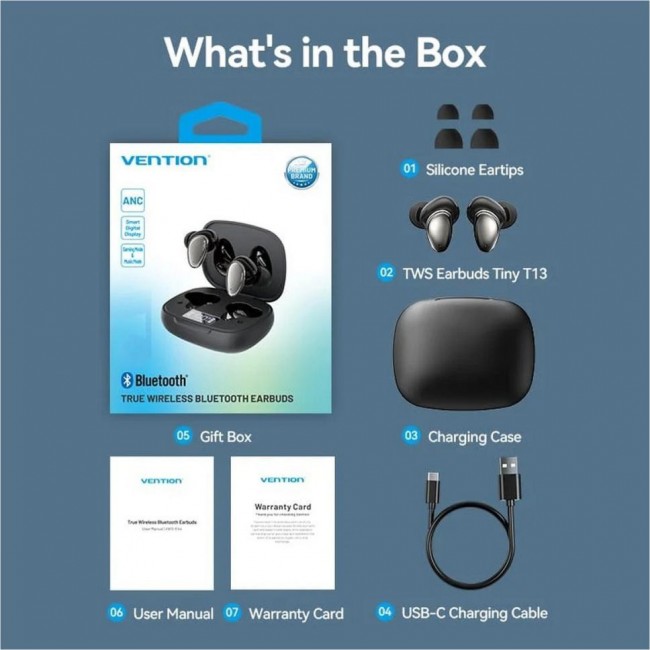 Vention Tiny Earbuds T13 Black (NBNB0)