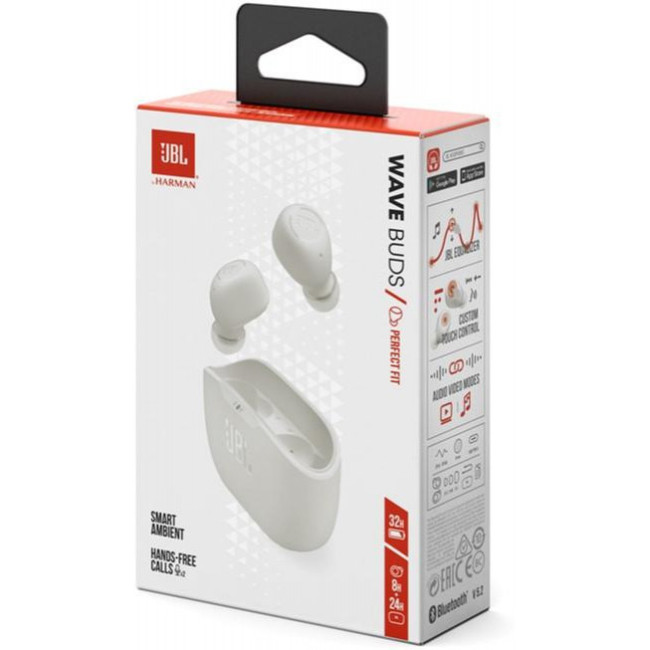 TWS JBL Wave Buds White (JBLWBUDSWHT)