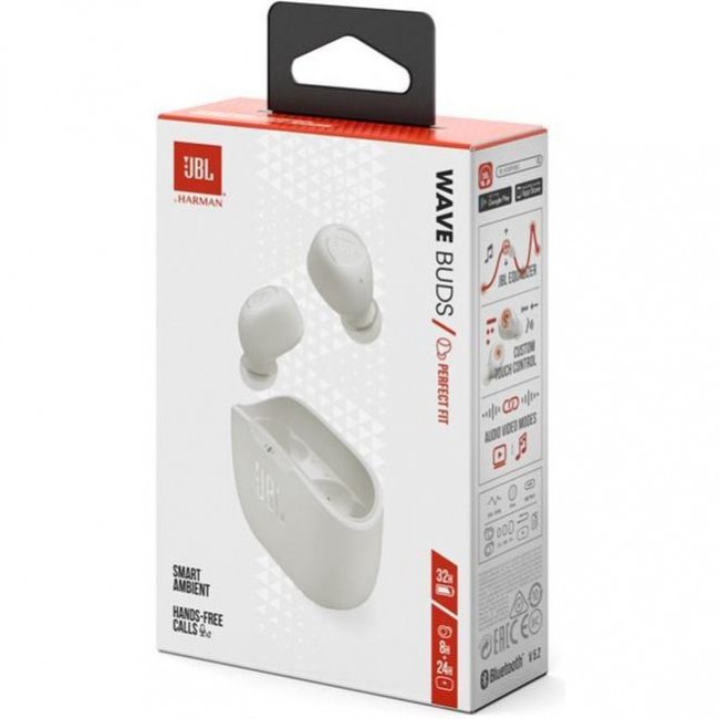 Наушники TWS JBL Wave Buds White (JBLWBUDSWHT)