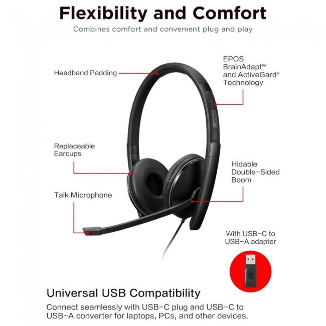 Lenovo Wired ANC Gen 2 Black (4XD1M45627)