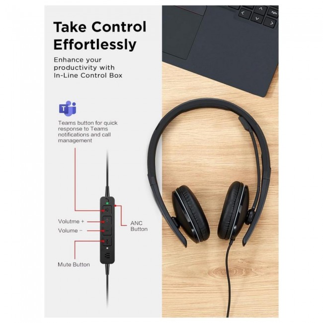Lenovo Wired ANC Gen 2 Black (4XD1M45627)
