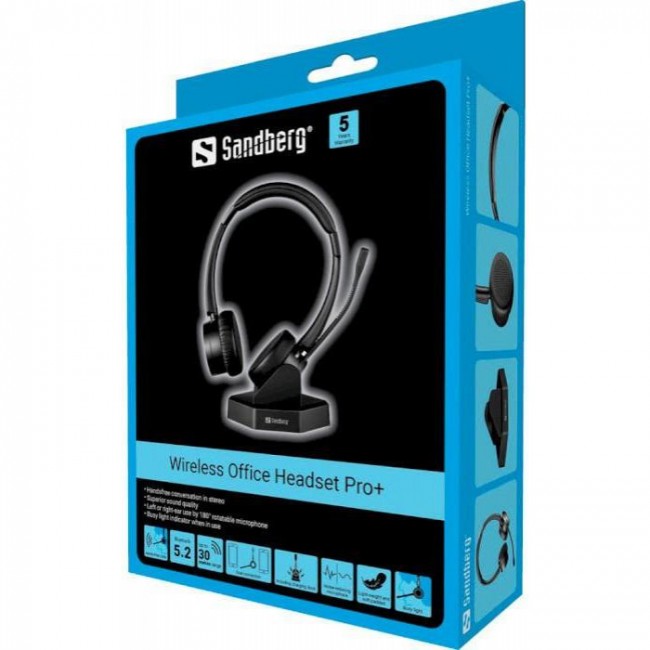 Sandberg Wireless Office Headset Pro+ Black (126-18)