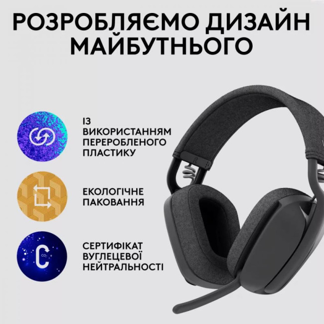 Навушники Logitech Zone Vibe Wireless Teams version Graphite (981-001157)
