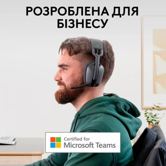 Навушники Logitech Zone Vibe Wireless Teams version Graphite (981-001157)