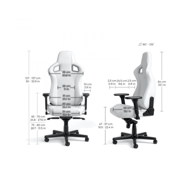 Компьютерное кресло для геймера Noblechairs Epic White Edition (NBL-EPC-PU-WED)