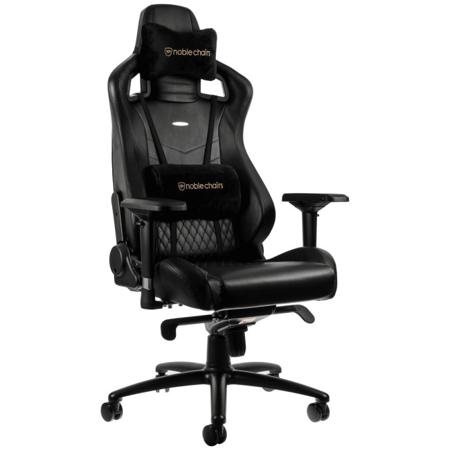 Компьютерное кресло для геймера Noblechairs Epic real leather black (NBL-RL-BLA-001)