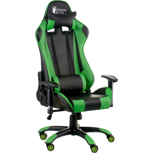 Компьютерное кресло для геймера Special4You ExtremeRace black/green (E5623)