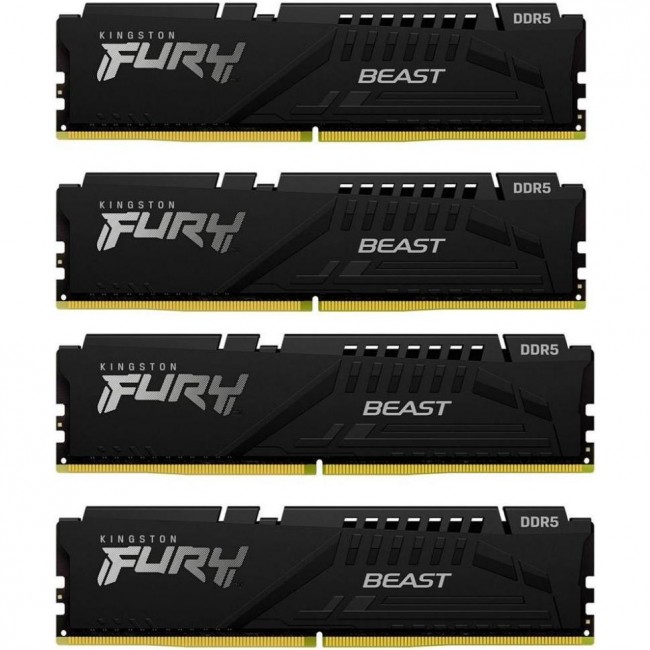 Оперативная память Kingston FURY 128 GB (4x32GB) DDR5 5600 MHz Beast Black (KF556C40BBK4-128)