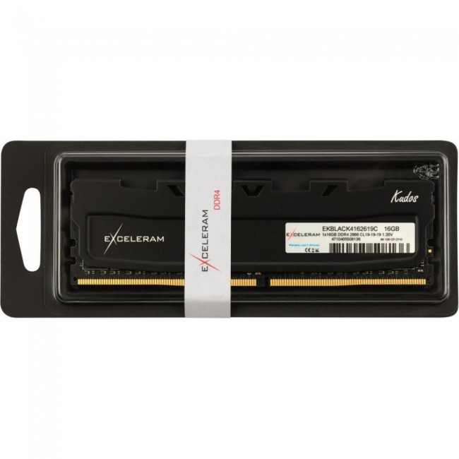 Оперативная память Exceleram 16 GB DDR4 2666 MHz Black Kudos (EKBLACK4162619C)
