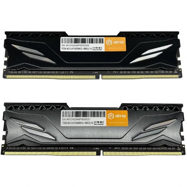 Оперативная память ATRIA 16 GB (2x8GB) DDR4 2666 MHz Fly Black (UAT42666CL19BK2/16)