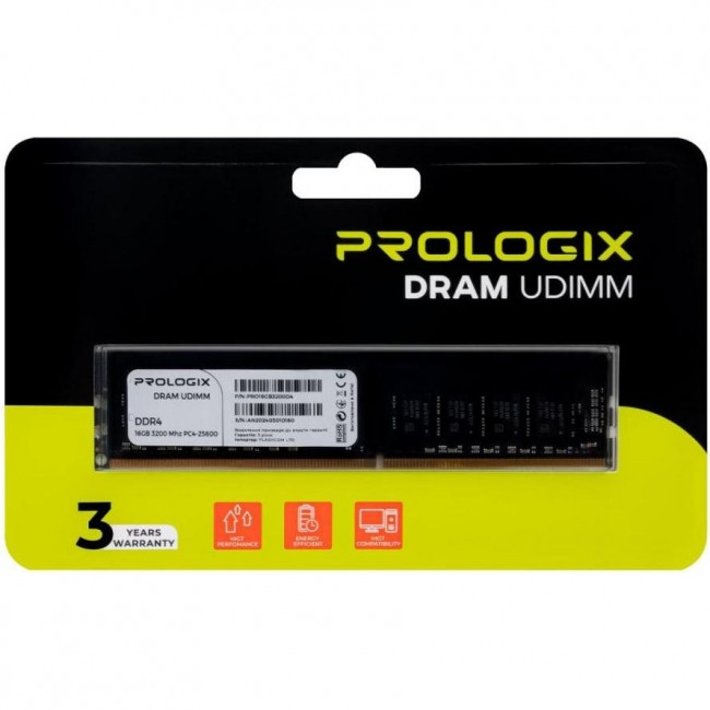 Prologix 16 GB DDR4 3200 MHz (PRO16GB3200D4)