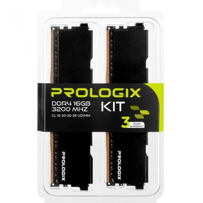 Prologix 16 GB (2x8GB) DDR4 3200 MHz Black (PRO16GB3200B4K)