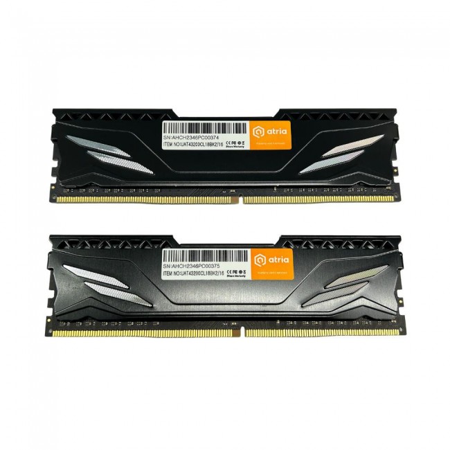 ATRIA 16 GB (2x8GB) DDR4 3200 MHz Fly Black (UAT43200CL18BK2/16)