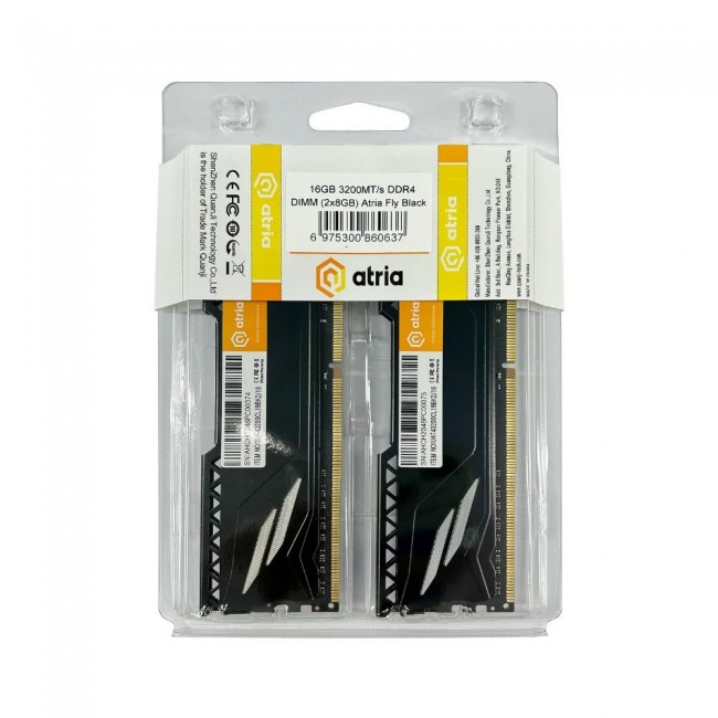 ATRIA 16 GB (2x8GB) DDR4 3200 MHz Fly Black (UAT43200CL18BK2/16)