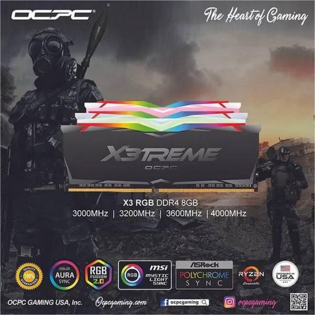 OCPC 16 GB (2x8GB) DDR4 4000 MHz X3 RGB Black Label (MMX3A2K16GD440C19BL)