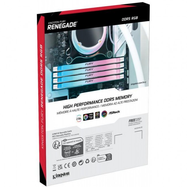 Kingston FURY 16 GB DDR5 6400 MHz Renegade Silver/White RGB (KF564C32RWA-16)