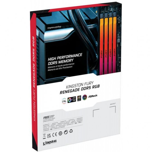 Kingston FURY 16 GB DDR5 6800 MHz Renegade Silver/Black RGB (KF568C36RSA-16)