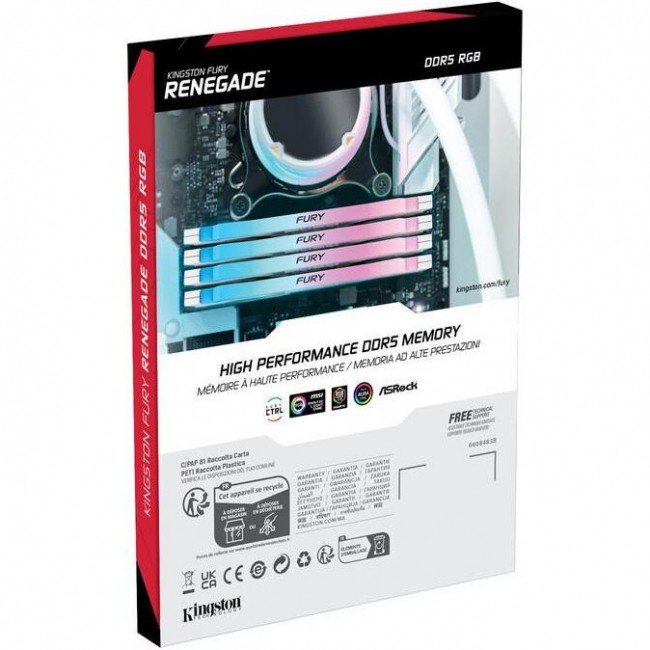 Kingston FURY 16 GB DDR5 7200 MHz Renegade Silver/White RGB (KF572C38RWA-16)