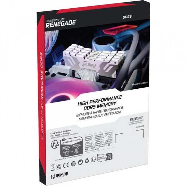 Kingston FURY 16 GB DDR5 7600 MHz Renegade White/Silver (KF576C38RW-16)