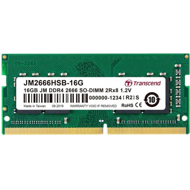 Transcend 16 GB SO-DIMM DDR4 2666 MHz JetRam (JM2666HSE-16G)