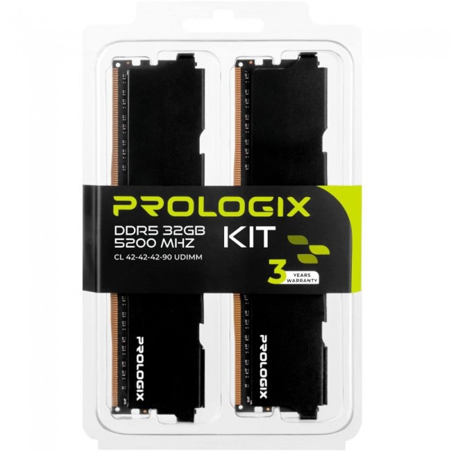 Prologix 32 GB (2x16GB) 5200 MHz Black (PRO32GB5200B5K)