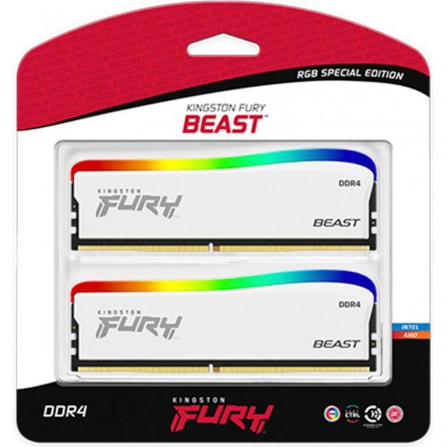 Kingston FURY 32 GB (2x16GB) DDR4 3600 MHz Beast RGB Special Edition White (KF436C18BWAK2/32)