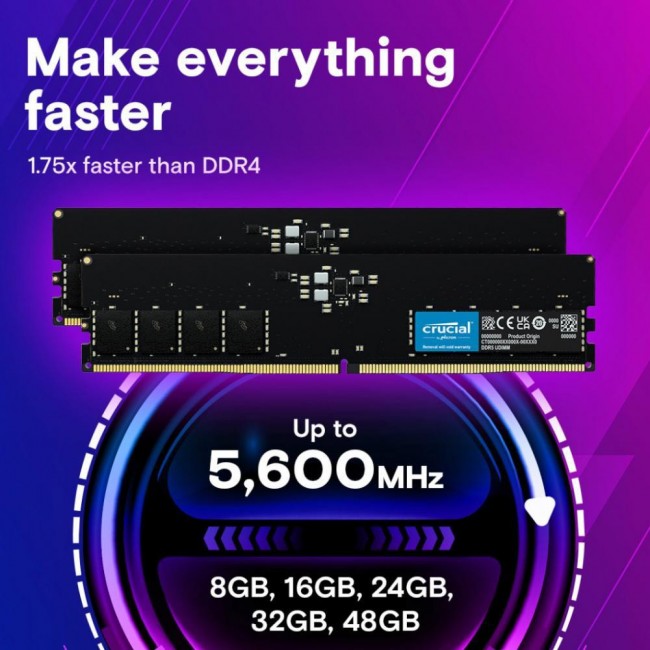 Crucial 32 GB DDR5 5600 MHz (CT32G56C46U5)