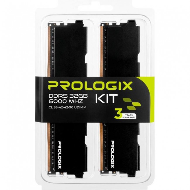 Prologix 32 GB (2x16GB) DDR5 6000 MHz (PRO32GB6000B5K)