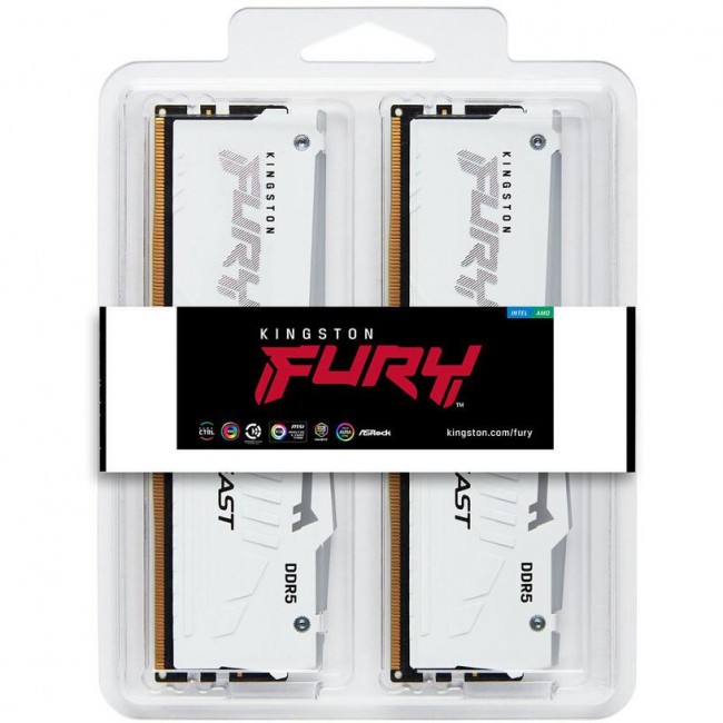 Kingston FURY 32 GB (2x16GB) DDR5 6000 MHz Beast RGB White (KF560C30BWAK2-32)