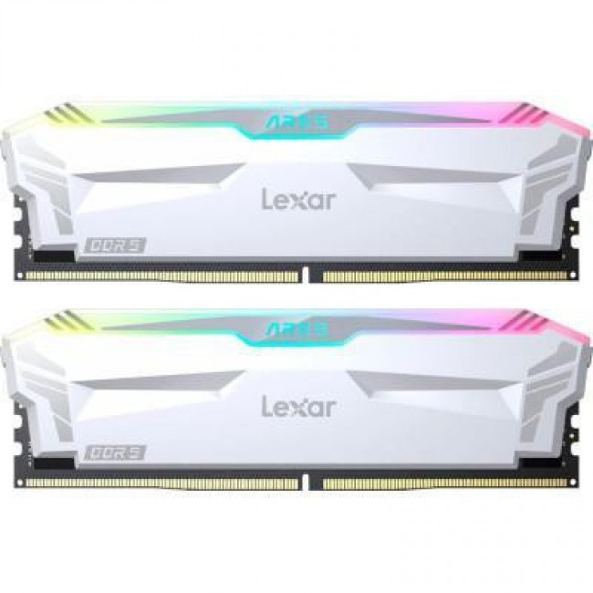 Lexar 32 GB (2x16GB) DDR5 6400 MHz Ares Gaming White RGB (LD5EU016G-R6400GDWA)