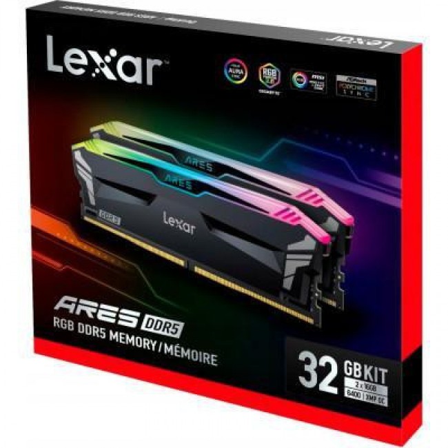 Lexar 32 GB (2x16GB) DDR5 6400 MHz Ares RGB (LD5EU016G-R6400GDLA)