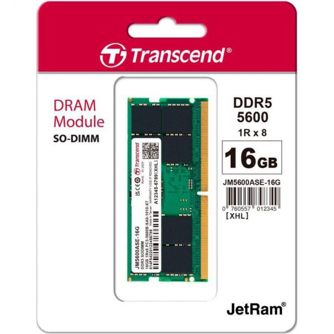 Transcend 32 GB SO-DIMM DDR5 5600 MHz JetRam (JM5600ASE-32G)