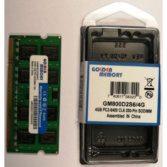 Golden Memory 4 GB SO-DIMM DDR2 800 MHz (GM800D2S6/4)