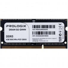 Оперативная память Prologix 4 GB SO-DIMM DDR3 1600 MHz (PRO4GB1600D3S)