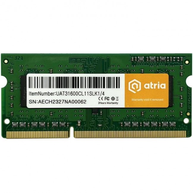 ATRIA 4 GB SO-DIMM DDR3 1600 MHz (UAT31600CL11SLK1/4)