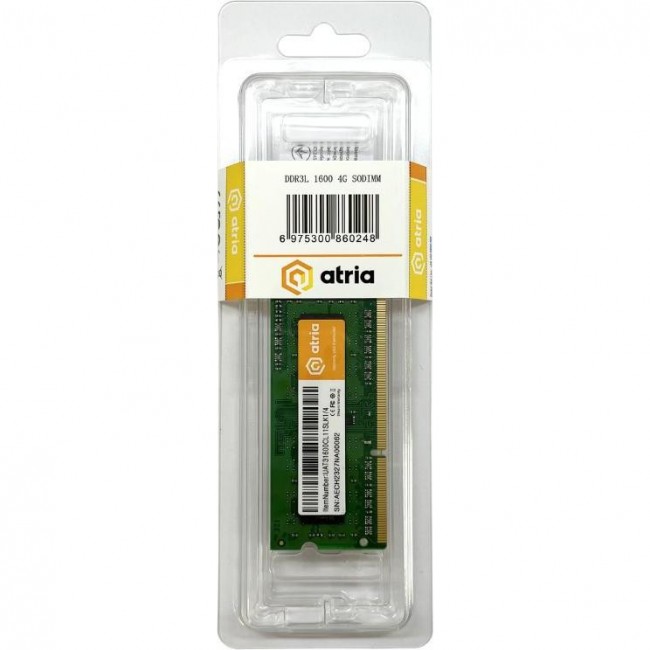 ATRIA 4 GB SO-DIMM DDR3 1600 MHz (UAT31600CL11SLK1/4)
