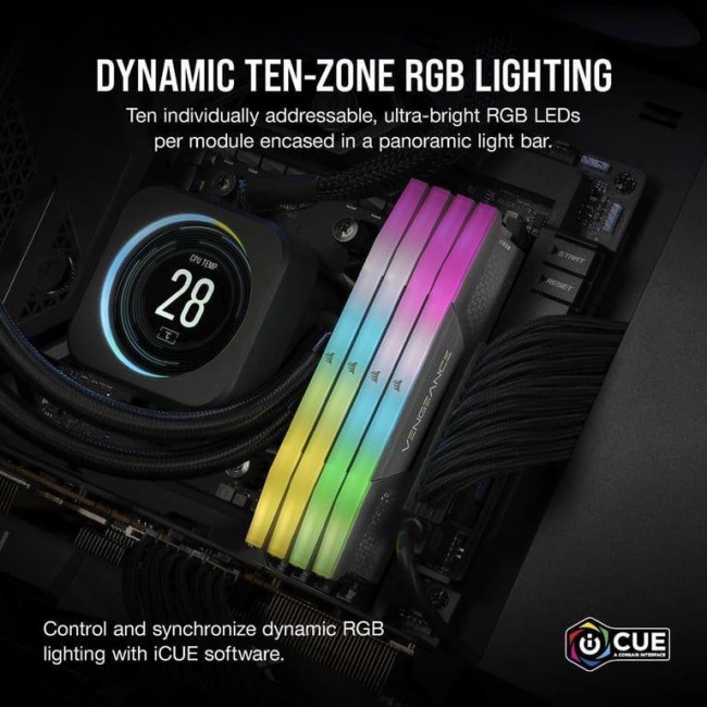 Corsair 64 GB (2x32GB) DDR5 5200 MHz Vengeance RGB AMD EXPO (CMH64GX5M2B5200Z40K)