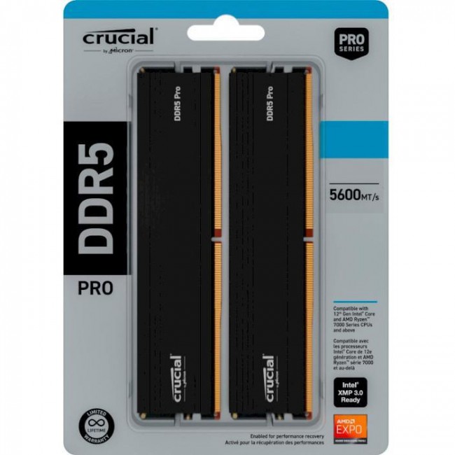 Crucial 64 GB (2x32GB) DDR5 5600 MHz Pro (CP2K32G56C46U5)
