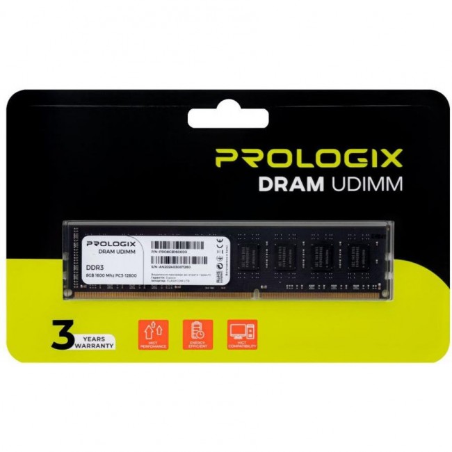 Prologix 8 GB DDR3 1600 MHz (PRO8GB1600D3)