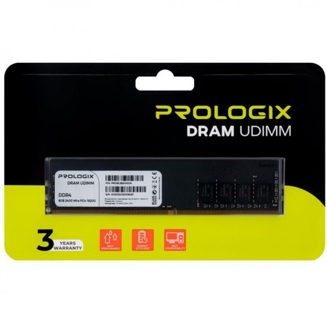 Оперативная память Prologix 8 GB DDR4 2400 MHz (PRO8GB2400D4)
