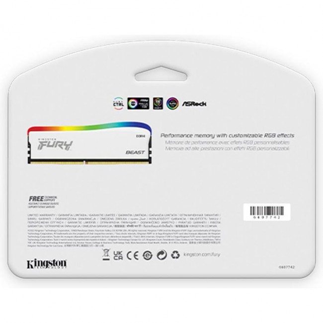 Kingston FURY 8 GB DDR4 3200 MHz Beast RGB Special Edition White (KF432C16BWA/8)