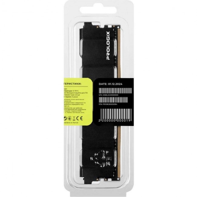 Prologix 8 GB DDR4 3200 MHz Black (PRO8GB3200B4)