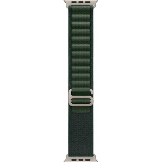 Apple Ремінець  Alpine Loop Dark Green - Natural Titanium Finish для  Watch 44/45/46/49mm - Medium (MXMV3)