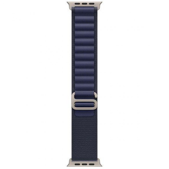 Apple Ремінець  Alpine Loop Navy - Natural Titanium Finish для  Watch 44/45/46/49mm - Medium (MXMY3)