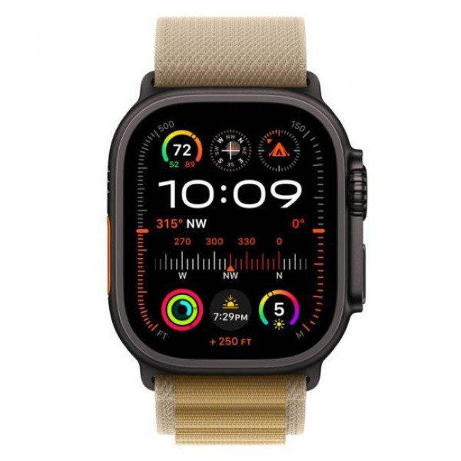 Apple Ремінець  Alpine Loop Tan - Black Titanium Finish для  Watch 44/45/46/49mm - Small (MYQ03)