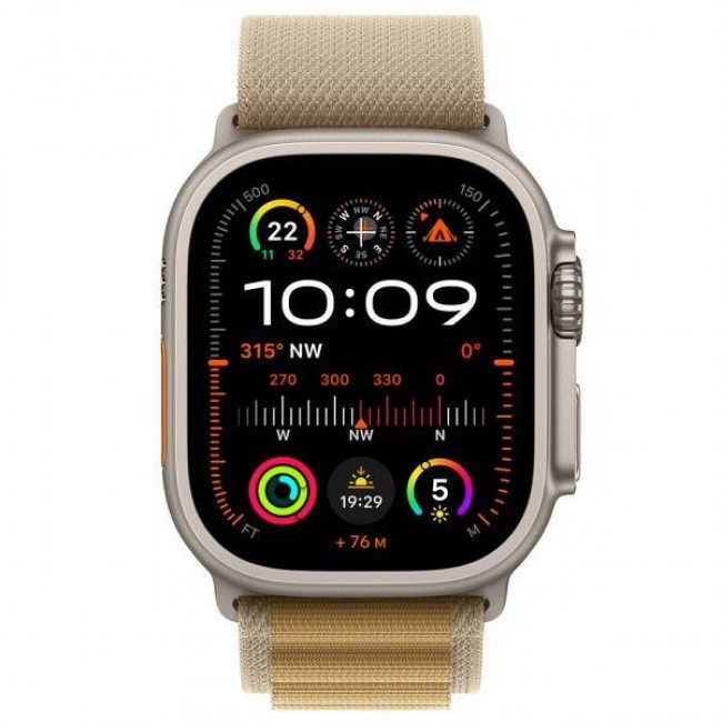 Apple Ремінець  Alpine Loop Tan - Natural Titanium Finish для  Watch 44/45/46/49mm - Small (MXN13)