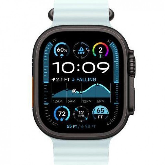 Apple Ремінець  Ocean Band Ice Blue - Black Titanium Finish для  Watch 44/45/46/49mm (MYP83)