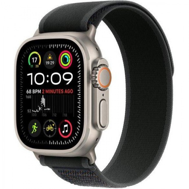 Apple Ремінець  Trail Loop Black - Natural Titanium Finish для  Watch 44/45/46/49mm - S/M (MXTQ3)